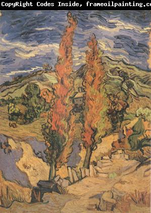 Vincent Van Gogh Two Poplars on a Road through the Hills (nn04)